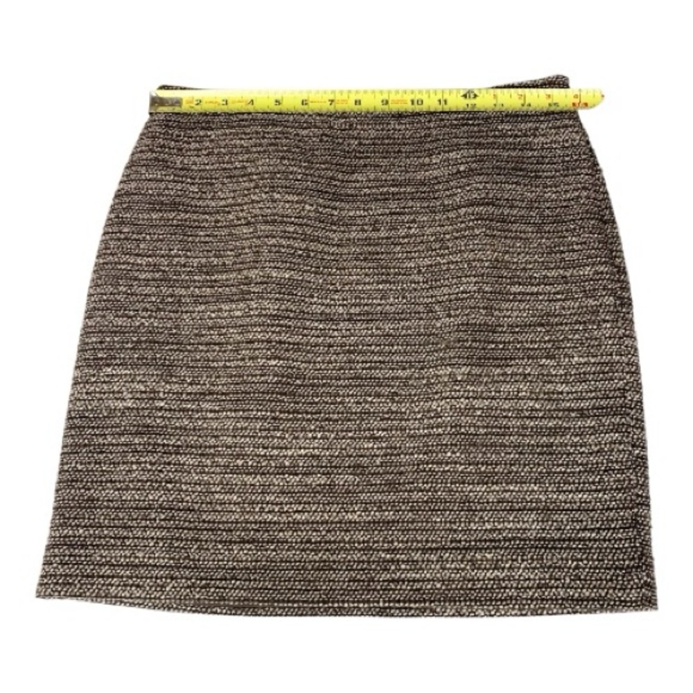 Elegant Ann Taylor Tweed Boucle Career Pencil Skirt Cream Brown Wool  Size 6 - Picture 4 of 7